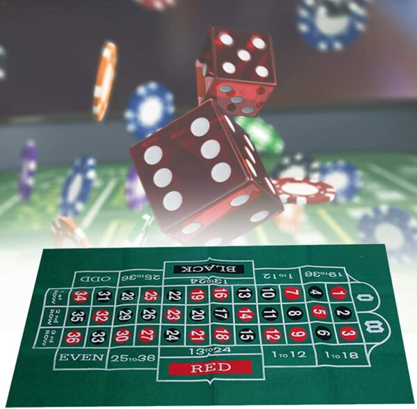 Double-Sided Roulette & Blackjack 72" x 36" Roll-up Casino Tabletop Mat - Image 6