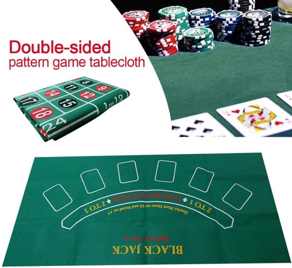 Double-Sided Roulette & Blackjack 72" x 36" Roll-up Casino Tabletop Mat - Image 5