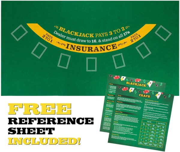 Double-Sided Craps & Blackjack 36" x 18" Roll-up Casino Tabletop Mat - Image 6