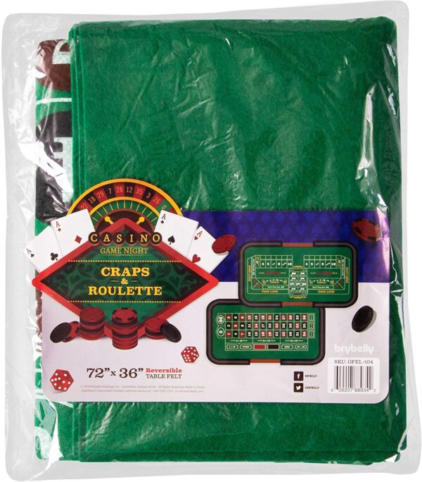 Double-Sided Roulette & Craps 72" x 36" Roll-up Casino Tabletop Mat - Image 6