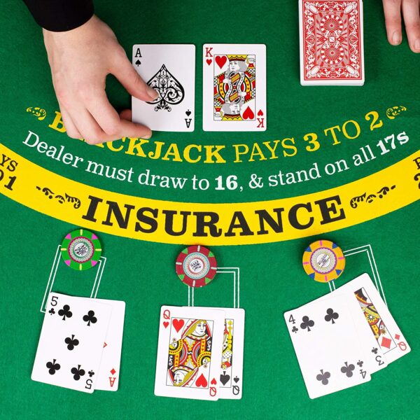 Double-Sided Craps & Blackjack 36" x 18" Roll-up Casino Tabletop Mat