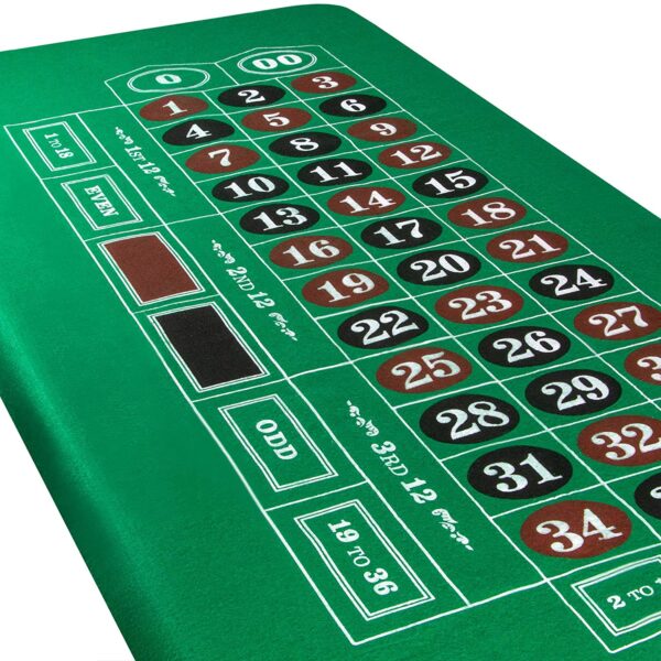 Double-Sided Roulette & Craps 72" x 36" Roll-up Casino Tabletop Mat - Image 3