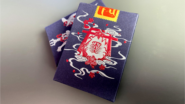 Sumi Kitsune Myth Maker (Blue/Red Craft Letterpressed Tuck) Playing Cards by Card Experiment - Image 6