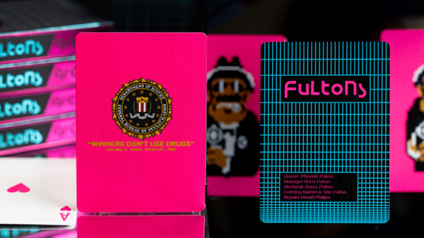 FULTONS Arcade TRON Edition Pink and Blue Foil Playing Cards - Image 5