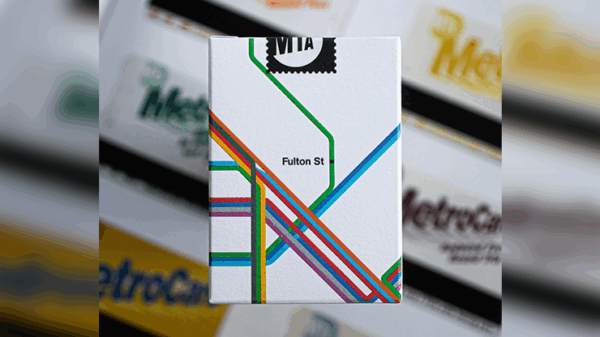 WHITE EDITION FULTON STREET MTA PLAYING CARDS (1972 VIGNELLI MAP EDITION) - Image 6