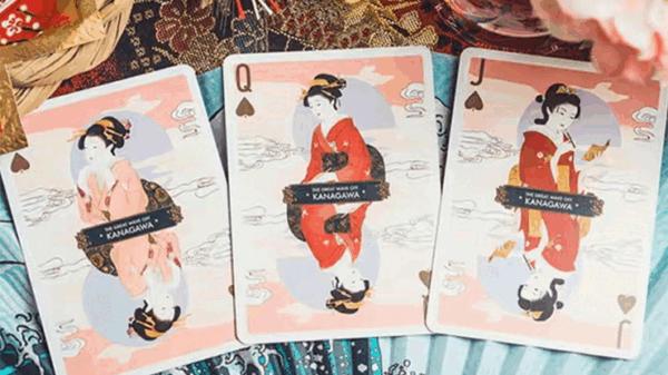 The Great Wave off Kanagawa V3 (Autumn Maple / Peachy Pink) Playing Cards - Image 4