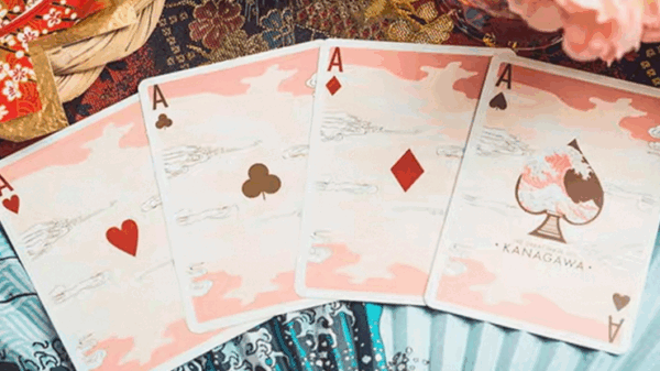 The Great Wave off Kanagawa V3 (Autumn Maple / Peachy Pink) Playing Cards - Image 3