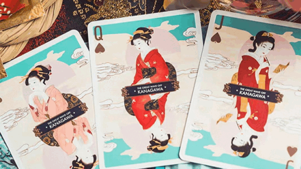 The Great Wave off Kanagawa V3 (Fresh Spring / Peppermint Green) Playing Cards - Image 4