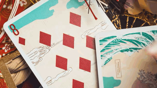 The Great Wave off Kanagawa V3 (Fresh Spring / Peppermint Green) Playing Cards - Image 5
