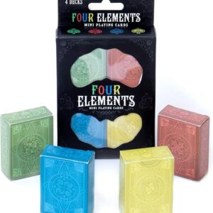 Brybelly Four Elements Miniature Playing Cards 4-pack - Tiny 1/3 Size Poker Deck